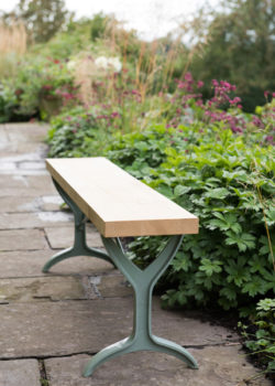 Oak Beam Trestle Bench - Lavender Green lavender green